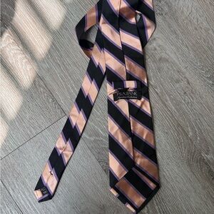 Pink and black Striped Men's Tie